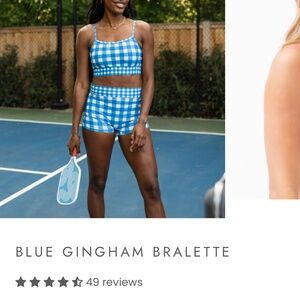 NWT Lime Ricki Blue Gingham Bralette M